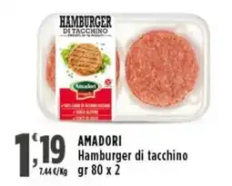 Rossotono Carrefour AMADORI Hamburger di tacchino offerta