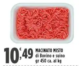 Rossotono Carrefour MACINATO MISTO di Bovino e suino offerta