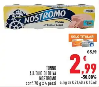 Conad City Tonno all'Olio di Oliva Nostromo offerta