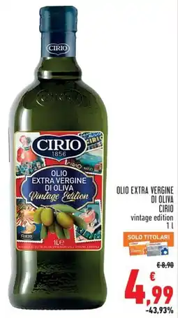 Conad City Olio extra vergine di oliva Cirio vintage edition offerta