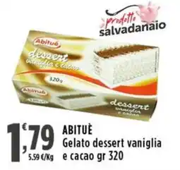 Rossotono Carrefour ABITUÈ Gelato dessert vaniglia e cacao offerta