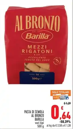 Conad City Pasta di semola al bronzo barilla offerta