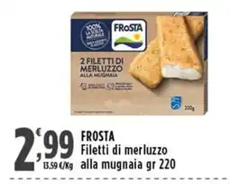 Rossotono Carrefour FROSTA Filetti di merluzzo alla mugnaia offerta