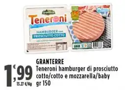 Rossotono Carrefour Teneroni hamburger di prosciutto cotto/cotto e mozzarella/baby offerta