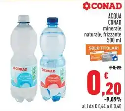 Conad City Acqua minerale naturale, frizzante CONAD offerta
