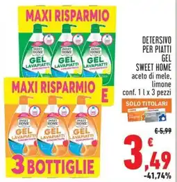 Conad City Detersivo per piatti gel Sweet Home offerta
