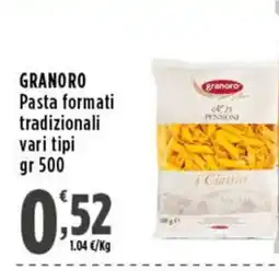 Rossotono Carrefour Granoro Pasta formati tradizionali offerta