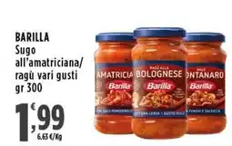 Rossotono Carrefour Barilla Sugo all'amatriciana/ragù vari gusti offerta