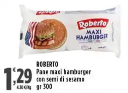 Rossotono Carrefour Roberto Pane maxi hamburger con semi di sesamo offerta