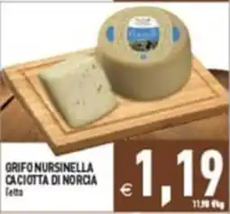 Supermercati Agorà Grifo nursinella caciotta di norcia offerta