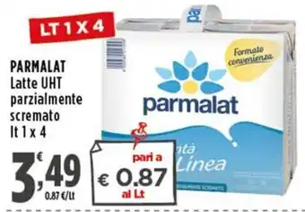 Rossotono Carrefour Parmalat Latte UHT parzialmente scremato offerta