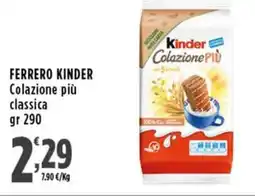 Rossotono Carrefour Ferrero kinder colazione più classica offerta