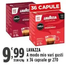 Rossotono Carrefour LAVAZZA A modo mio vari gusti offerta