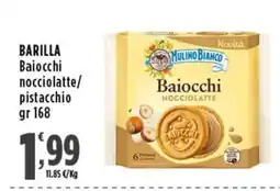 Rossotono Carrefour BARILLA Baiocchi noccio latte/pistacchio offerta