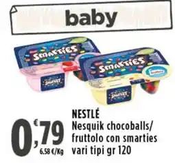 Rossotono Carrefour Nesquik chocoballs/fruttolo con smarties offerta