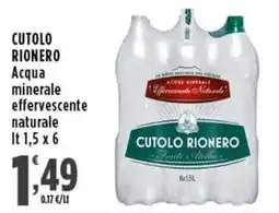 Rossotono Carrefour Acqua minerale effervescente naturale CUTOLO RIONERO offerta