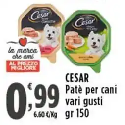Rossotono Carrefour CESAR Patè per cani offerta