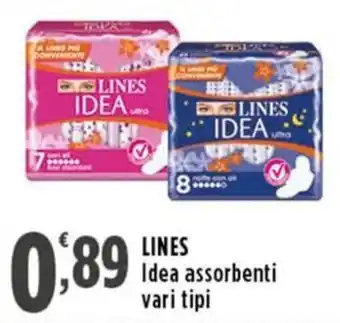 Rossotono Carrefour LINES Idea assorbenti offerta