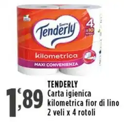 Rossotono Carrefour Tenderly Carta igienica kilometrica fior di lino offerta