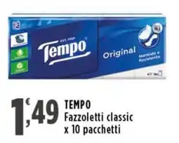 Rossotono Carrefour Tempo Fazzoletti classic offerta