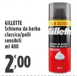 Rossotono Carrefour GILLETTE Schiuma da barba classica/pelli sensibili offerta