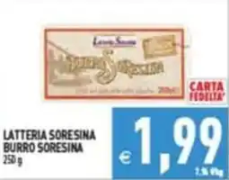 Supermercati Agorà Latteria SoreSina Burro SoreSina offerta