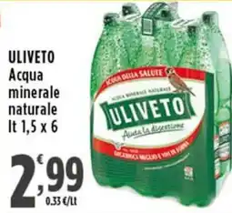 Rossotono Carrefour ULIVETO Acqua minerale naturale offerta