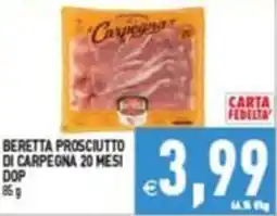 Supermercati Agorà Beretta Prosciutto di Carpegna 20 Mesi DOP offerta