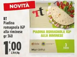 Rossotono Carrefour RT Piadina romagnola IGP alla riminese offerta