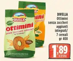 Rossotono Carrefour DIVELLA Ottimini senza zuccheri aggiunti integrali offerta