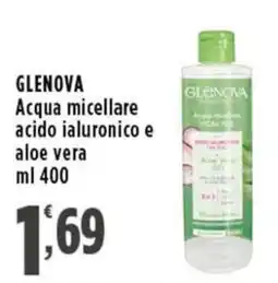 Rossotono Carrefour GLENova Acqua micellare acido ialuronico e aloe vera offerta