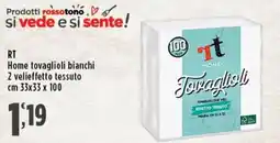 Rossotono Carrefour RT Home tovaglioli bianchi offerta