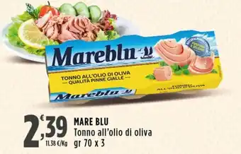 Rossotono Carrefour Mareblu Tonno all'olio di oliva offerta