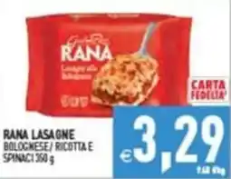 Supermercati Agorà RANA LASAGNE BOLOGNESE/ RICOTTA E SPINACI offerta