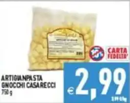 Supermercati Agorà ARTIGIANPASTA GNOCCHI CASARECCI offerta