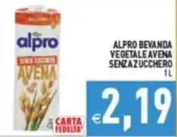 Supermercati Agorà ALPRO BEVANDA VEGETALE AVENA SENZA ZUCCHERO offerta