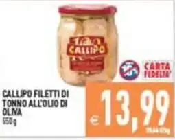 Supermercati Agorà CALLIPO FILETTI DI TONNO ALL'OLIO DI OLIVA offerta
