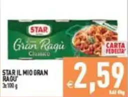 Supermercati Agorà STAR Gran Ragù Classico offerta