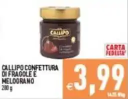 Supermercati Agorà CALLIPO CONFETTURA DI FRAGOLE E MELOGRANO offerta