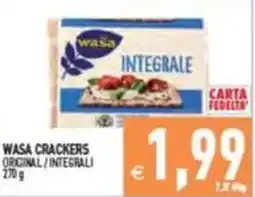 Supermercati Agorà WASA CRACKERS INTEGRALE offerta