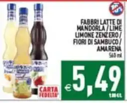 Supermercati Agorà Fabbri Latte di Mandorla / Lime offerta