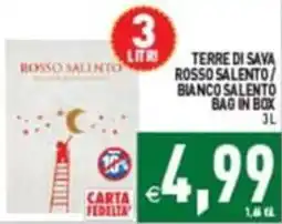 Supermercati Agorà Terre di Sava Rosso Salento / Bianco Salento offerta