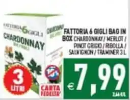 Supermercati Agorà Fattoria 6 Gigli Bag in Box Chardonnay offerta