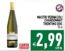 Supermercati Agorà MASTRI VERNACOLI CHARDONNAY TRENTINO DOC offerta
