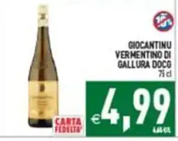 Supermercati Agorà GIOCANTINU VERMENTINO DI GALLURA DOCG offerta