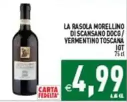Supermercati Agorà LA RASOLA MORELLINO DI SCANSANO DOCG / VERMENTINO TOSCANA offerta