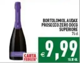 Supermercati Agorà BORTOLOMIOL AUDAX PROSECCO ZERO DOCG SUPERIORE offerta