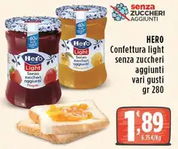 Rossotono Carrefour Hero confettura light senza zuccheri aggiunti offerta