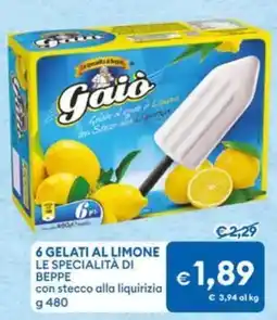 MD Discount 6 gelati al limone le specialità di beppe offerta