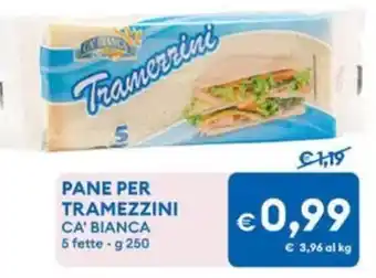 MD Discount Pane per tramezzini ca' Bianca offerta